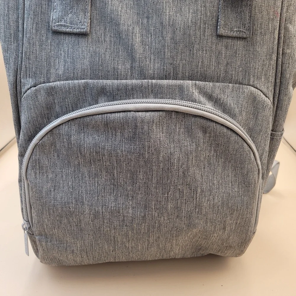 Enfamil‎ Gray Heathered Diaper Bag Backpack Multi Pocket Travel Baby Bag